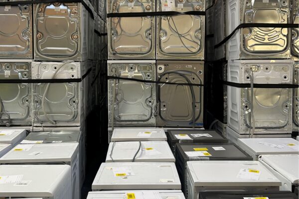 Photograph of white goods illustrating the large amount of plastic used in their construction