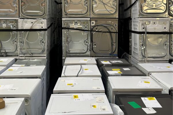 Photograph of white goods illustrating the large amount of plastic used in their construction